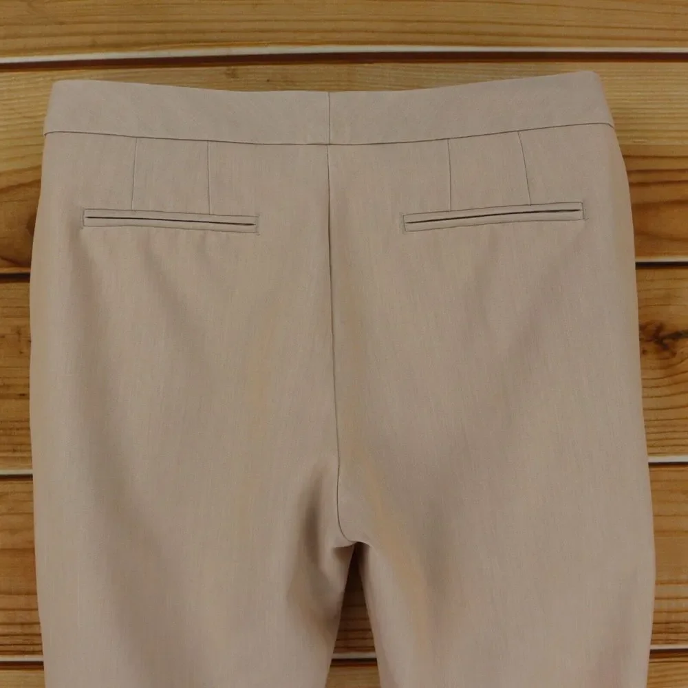 Worthington Capri Pants Womens 12 Beige Flat Front Mid Rise‎ Modern Fit Pockets